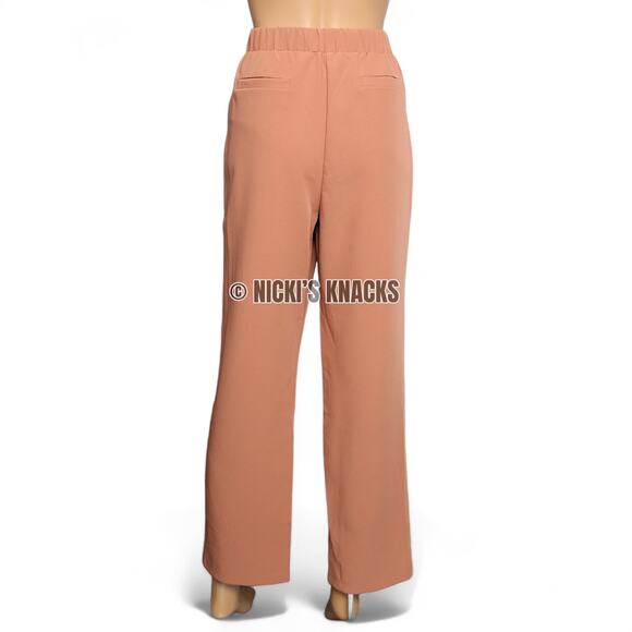 Sincerely Jules High Waisted Straight Leg Trouser Dress Pants Camel Tan Size L - Picture 6 of 12